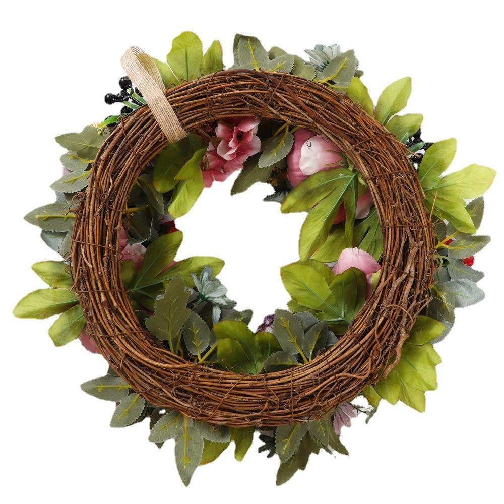 Artificial Vintage Peony Wreath Candlestick for Christmas and Halloween Decorative Flowers