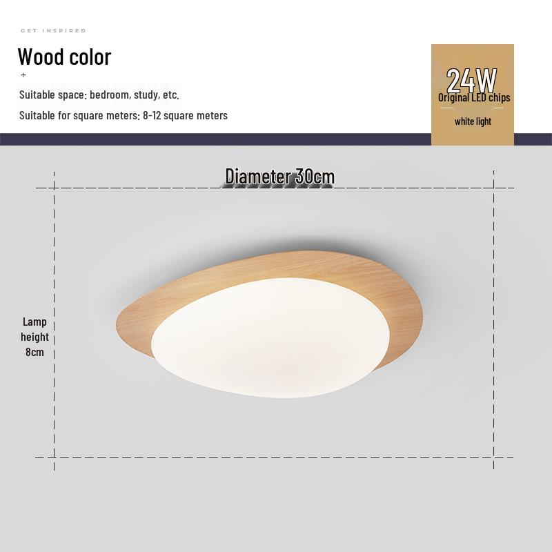 

Modern Minimalist Bedroom Ceiling Light: Creative Pebble LED, Nordic Wood Grain, Warm Ambient Lighting