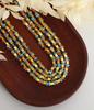 Bohemian Square Stone Beads Necklace, Handmade Women’s Titanium Steel Jewelry, Versatile Clavicle Chain for Girls