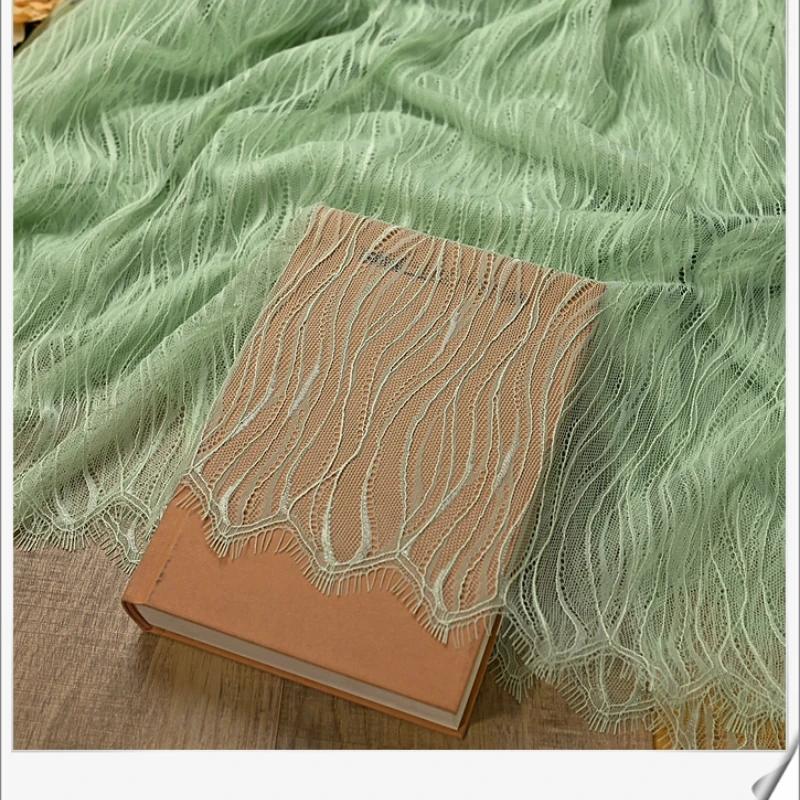 1.5x3Meters/Piece Wedding Lace Thin And Soft Wave Pattern Eyelash Lace Fabric DIY Sewing Handmade Wedding Dress Lace Material