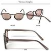 Black Extract x Smoke Fashion Glasses for Men and UV Protection Clear Colored [FashionBerry] Boston-style Sunglasses, Women, 99% (UV400), Lenses,