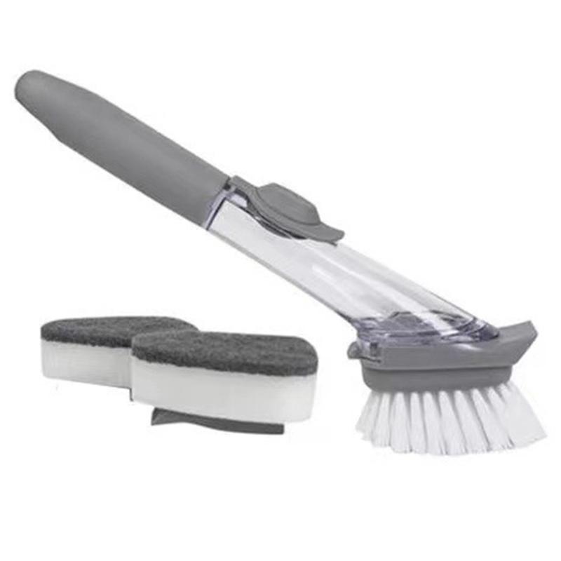 AT21-Professional Long-Handled Cleaning Brush Multi-Purpose Dish Brush Dish Brush With Soap Dispenser