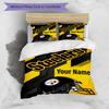 Steelers Helmet Custom Name Text Print 1Pc Bedding Set Duvet Cover With Two Pillowcases Soft Bed Linen For Household Bedroom