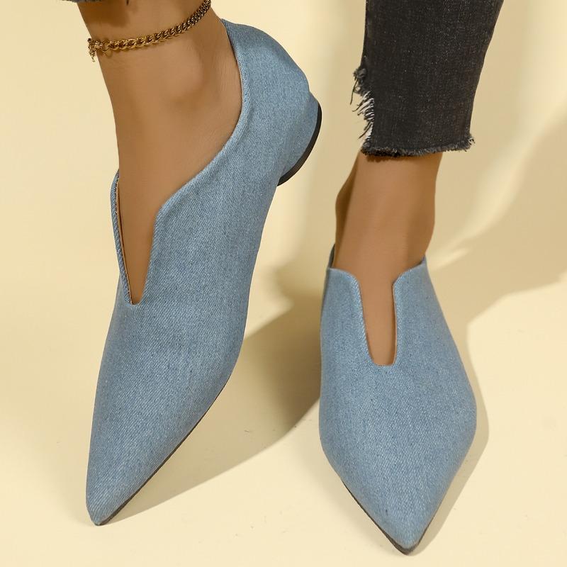 Kadın Sivri Burunlu Düz Ayakkabılar Düz Renk Örme Slip on Ayakkabılar Rahat Nefes Alabilen Bale Ayakkabıları Kadın Düz Ayakkabılar Loafer'lar Kadın
