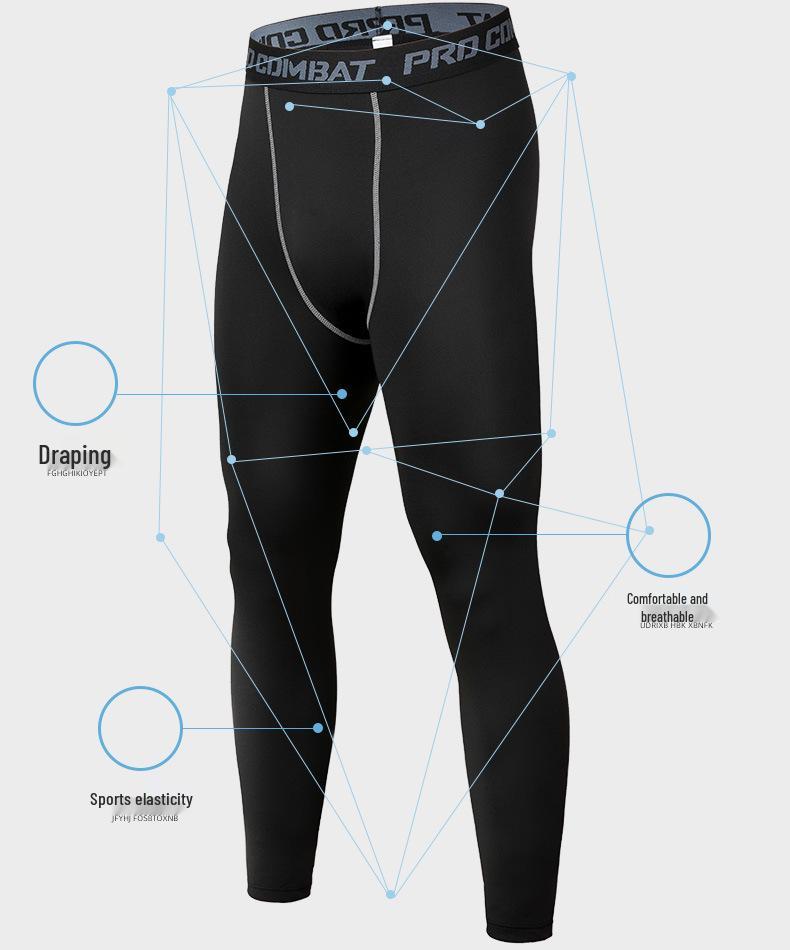 Herrars snabbtorkande sporttights: Andningsbara elastiska byxor för löpning, basket och cykling