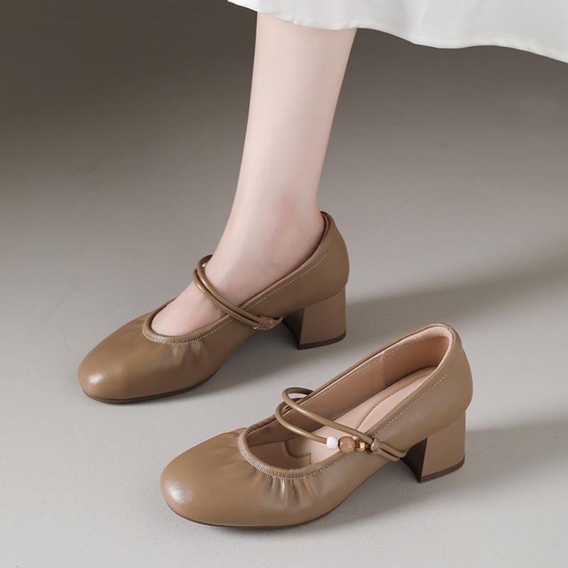 Móda Vysoké podpatky Dámské boty Robustní Pohodlné Lodičky Letní Módní Sandály Retro Mary Janes Dámské boty 2025 Nový Trend Zapatillas De Mujer