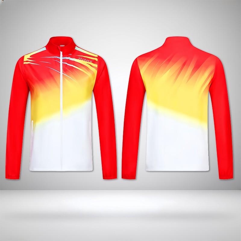 Unisex Quick-Dry Sport Set Team Activities Breathable Stand Collar Long Sleeve Top Pants