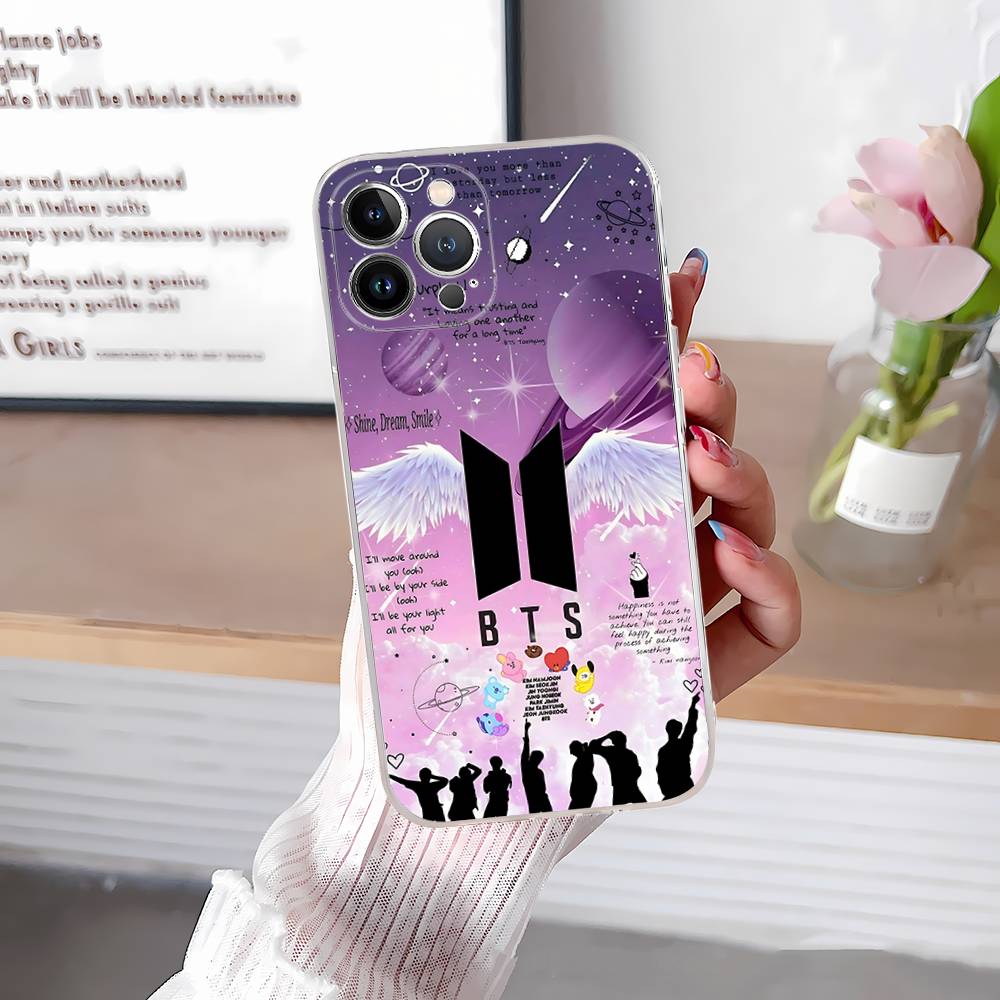 K-Pop Cartoon Boys B-BT21S Transparent Phone Case For IPhone 17 Air 16 Pro Max 15 14 13 12 11Plus Shockproof Cover iPhone 17 Pro
