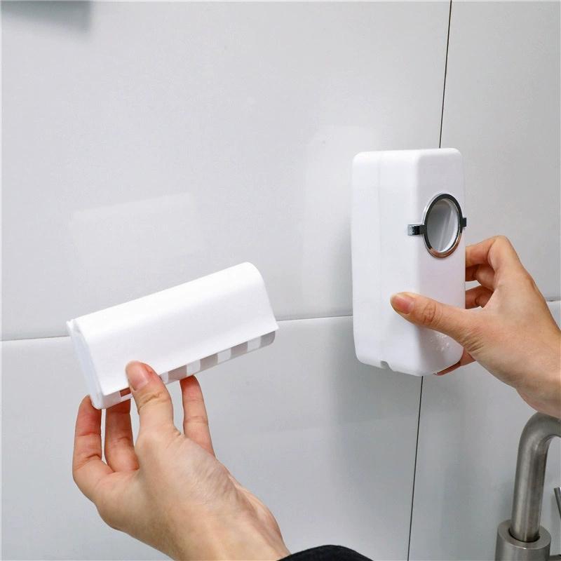 Automatic Toothpaste Dispenser Toothbrush Holder Wall Mount Tooth Brush Storage Rack Bathroom Accessories