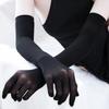 Gants en Tulle Blanc pour Mariage Mariée Fille Été Sexy Longs Extensibles Dentelle Transparente Medium Opacité pour Femmes