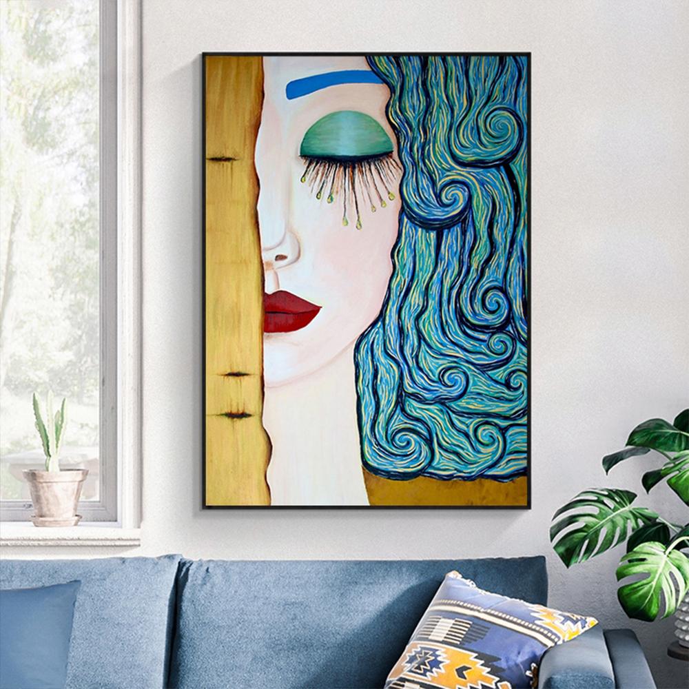 Artist clasic abstract Gustav Kiss Klimt Tear Pictură pe pânză Postere Artă de perete Poze pentru sufragerie Decor Cuadros
