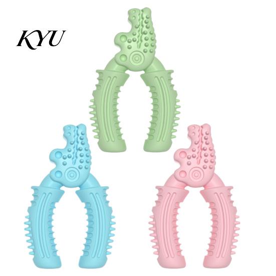 Vise Shaped Chew Toys Dog Toy, Bite Resistant TPR Puppy Teething Interactive Rubber Pet Chewing Toy for Teeth Cleaning & Gum Massage