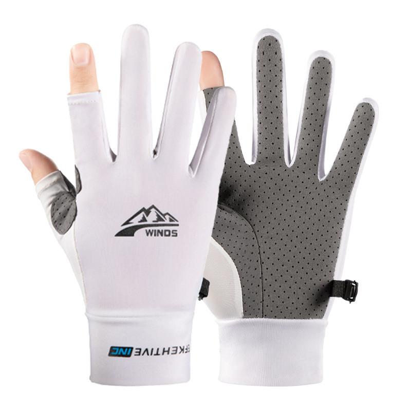 Gants de cyclisme pour hommes femmes avec écran tactile respirants en soie glacée ultra fins protection UV pour sports de plein air