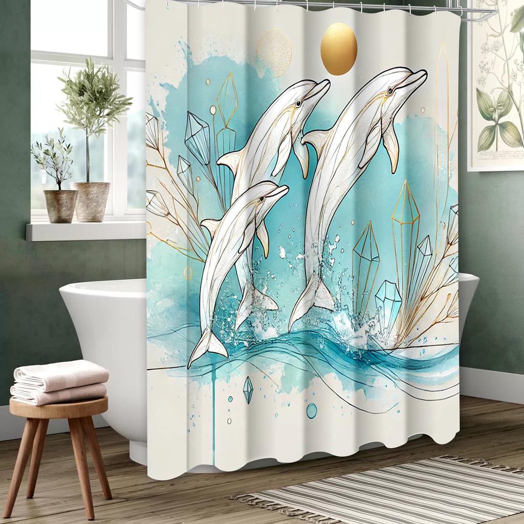 Želva Velryba chobotnice Koupelnový závěs Koupelnová písmena Sprchový závěs Vodotěsný S 12 háčky Ryby Domácí dekorace Doprava zdarma