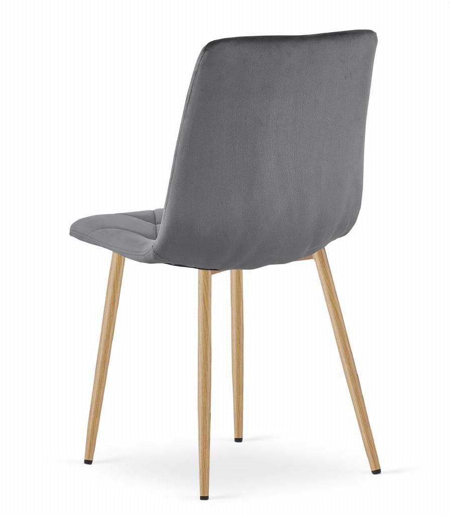 LIBRA Chair - Dark Gray Velvet / Wood Color Legs X 1