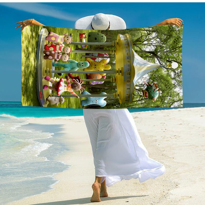 Ultra-Soft Beach Towel with In the Night Garden Theme,Ideal for Pool - Camping, Diving - Perfect Travel Essential, Vibrant Beach Towel.