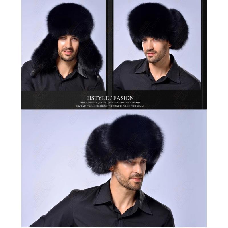 Autumn and Winter Imitation Fox Hair Hat Raccoon Hair Imitation Fur Men's Ear Protection Thickened Warm Snow Hat Cold Protection