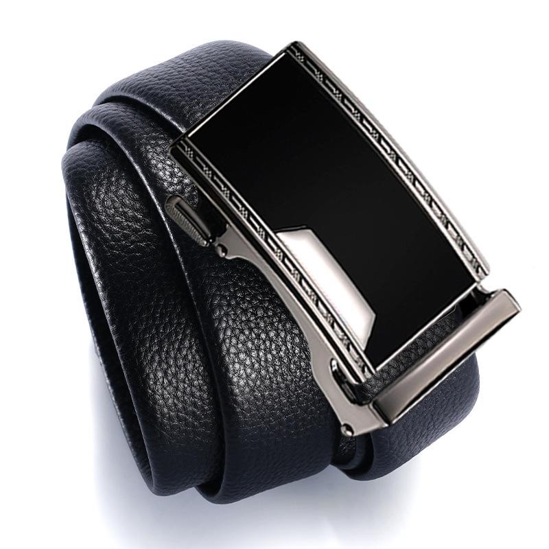 Men's Belt Automatic Alloy Buckle Cowhide Belt Men's Belt Casual Business Belt