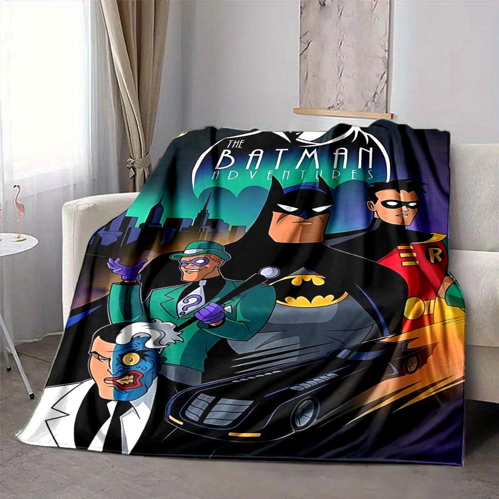 

1pc Batman Adventures Flannel Throw Blanket - Lightweight Soft Warm All-Season Blanket for Sofa, Bed, Travel, Camping L1029160 80x120cm