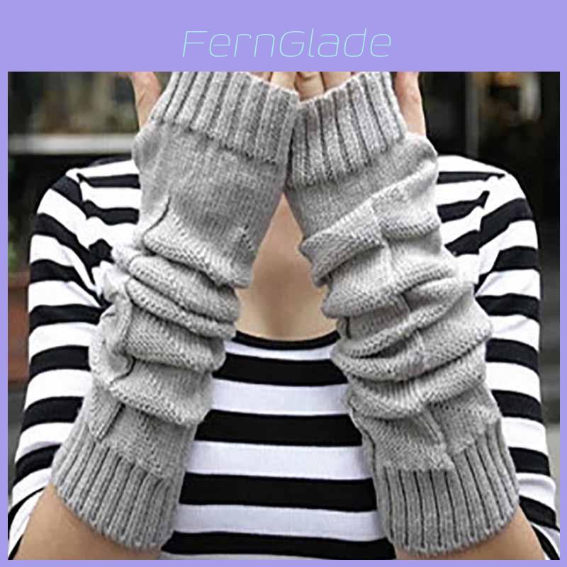 Stylish Fashion Womens Gloves Arm Warmer Long Fingerless Knitted Crochet For Comfort