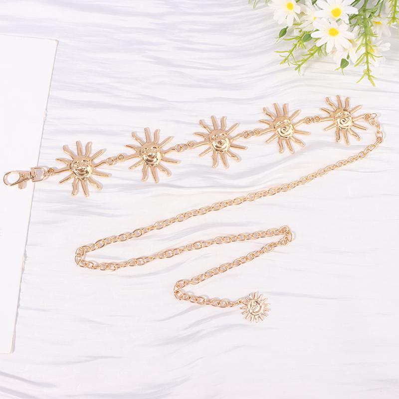 Gothic Metal Sun Belt For Women Fashion Hight Waist Sun Chain Jewelry Gift Wedding Sash Celestial Waist Chains Accessories
