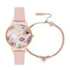 Authorized Retailer Olivia Burton Sunlight Florals Midi Watch In Dusty Pink Blush with Sunray Rose Gold and Lucky Bee Chain Bracelet [OLIVIA BURTON]