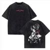 Vintage Gewaschen DEATH NOTE T-Shirts L Lawliet Grafikdruck T-Shirts T-Shirt Kurzarm 100% Baumwolle Weiches T-Shirt Herren Damen Kleidung