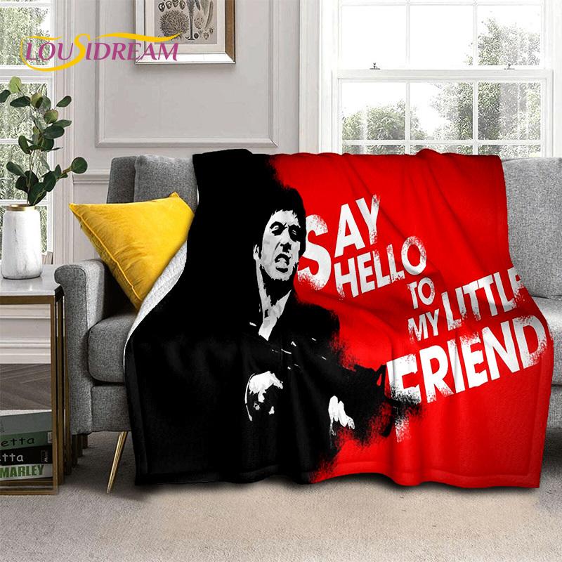 Scarface 3D Classics Movie Tony HD Blanket,Soft Throw Blanket for Home Bedroom Bed Sofa Picnic Travel Office Cover Blanket Kids