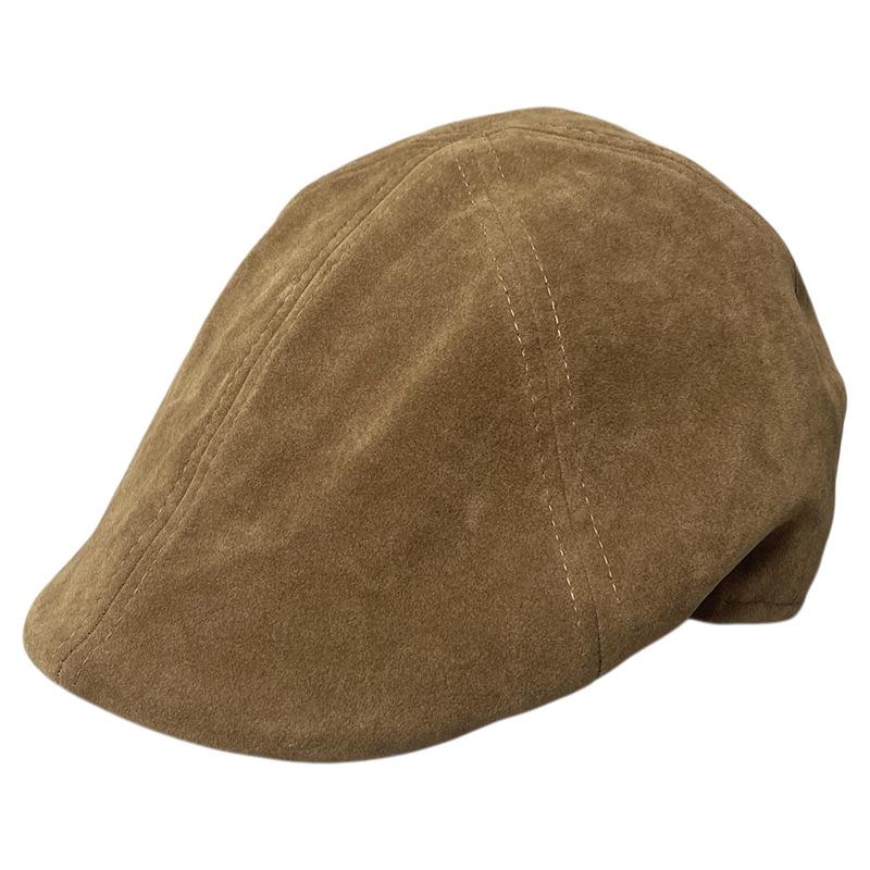 Deepened Version Of The Face Small Suede Texture Forward Hat Women'S 25 Beret Vintage British Newsboy Hat