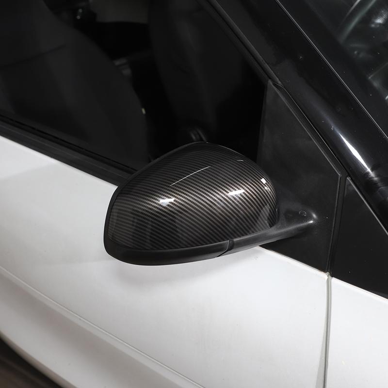 2 Pcs Side Wing Mirror Cover Caps Carbon Fiber RearView Mirror Case Cover For Mercedes Benz Smart 451 453 Fortwo