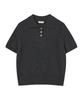 JE NE SAIS QUOI Cashmere Short Sleeve Polo Knit_ Charcoal