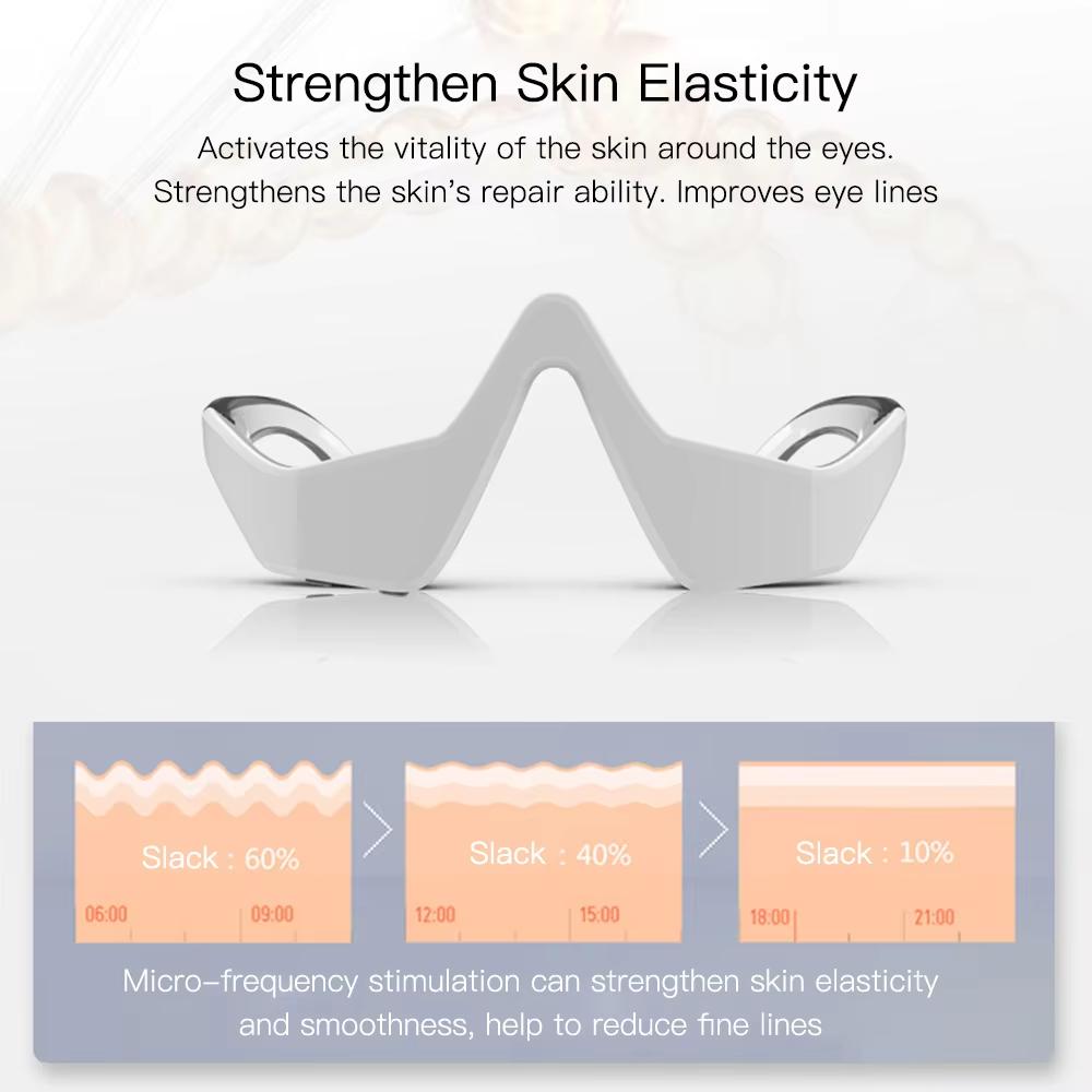 3D Elektrische Augenmassagebrille Ems Mikrostrom Rotes Licht Lindert Müdigkeit Faltenreduzierung Entfernung von Augenringen