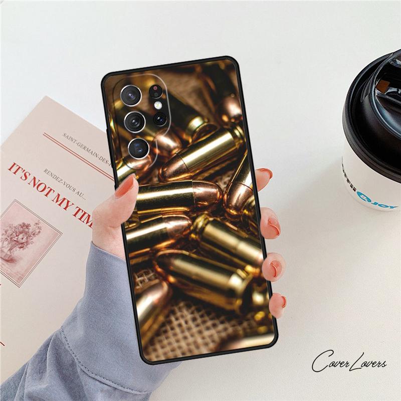 Coque de téléphone Collage de Balles d'Armes Militaires Pour Samsung Galaxy S24 S25 S23 S22 Ultra Note 10 20 Plus S20 S21 FE Housse