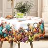 1 Piece, Thanksgiving Tablecloth, Autumn Harvest Turkey Round Tablecloth, Pumpkin Maple Leaf Pattern, Autumn Decoration.
