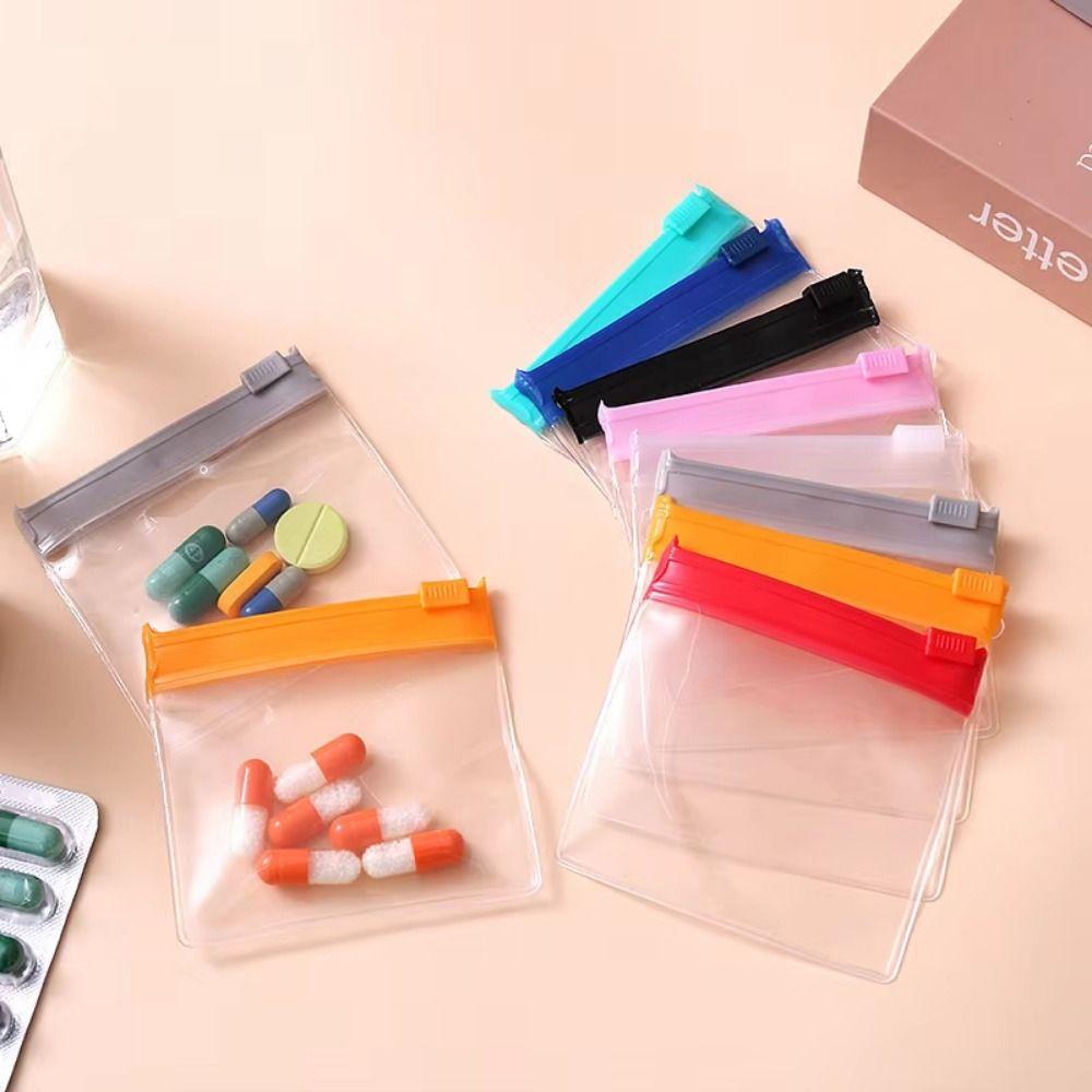 14Pcs Zippered Pill Pouch Bags Reusable Portable Small Items Storage Bags 7 Color Self Sealing Mini Storage Bag Storage