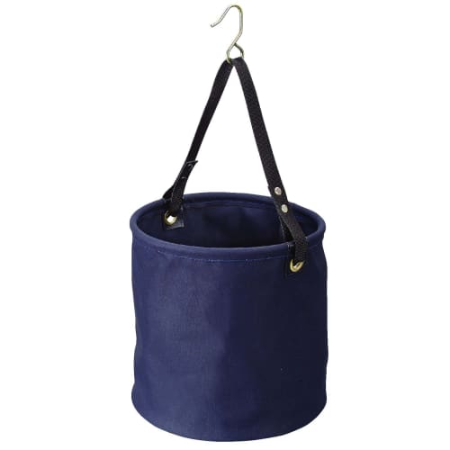 KOZUCHI No. 9 Canvas Electrician's Bucket with Bottom Plate, Navy Blue, 30cm Diameter x 30cm Height, with Hook, KB-05-30 N