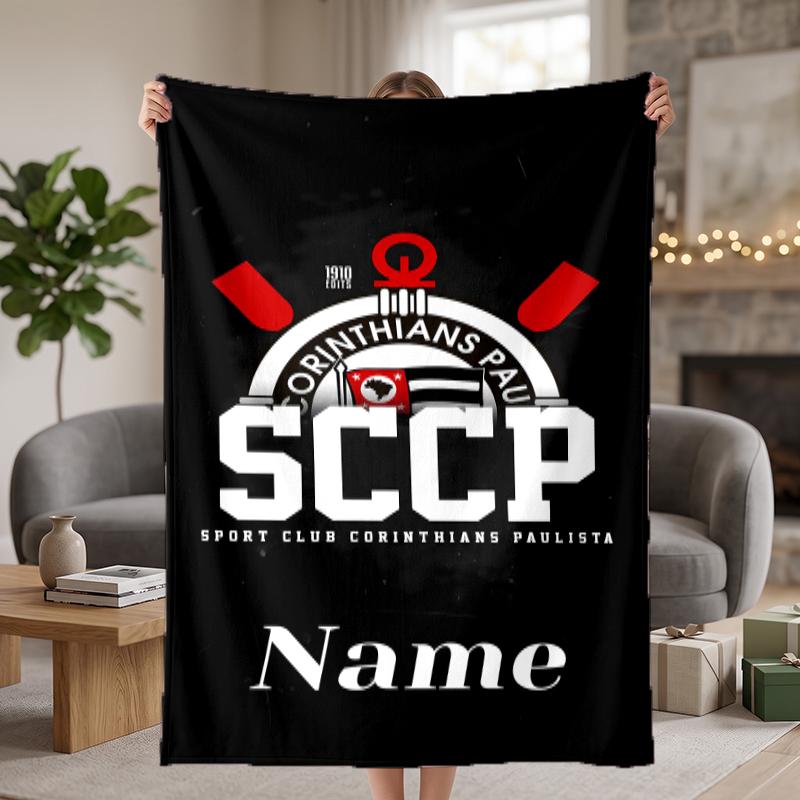 Sport Club Corinthians Paulista Custom Flannel Blankets Soft Warm Cozy Throws for Home Decor Holiday Gifts
