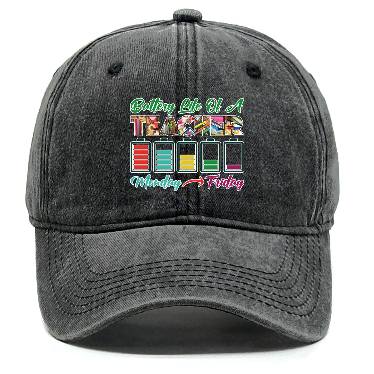 

Принт Жизнь батареи УЧИТЕЛЯ Регулируемая Солнцезащитная Шляпа, Кепка-плоскодонка Понедельник-Пятница Ретро Не тянущаяся Ткань Унисекс Дышащая Бейсболка С Застежкой Снэпбэк as the picture чёрный