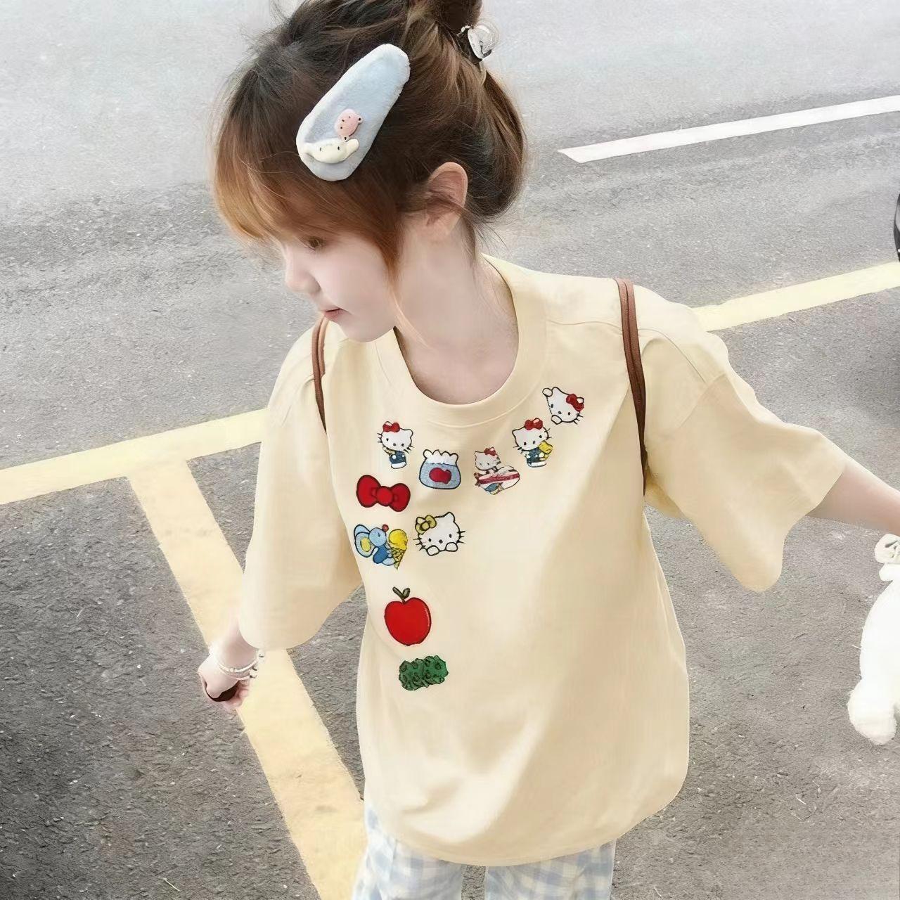 

Hellokittysummer 2026 New Collection Comic Design Cotton Breathable Womens Short Sleeve Print Tshirt S