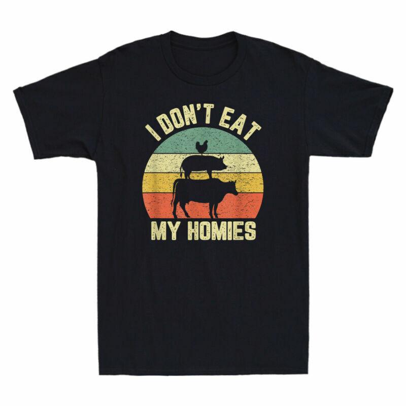 Cotton Tshirt Funny Vegan Dont Shirt Homies Vegan I Vegetarian Top My Tee Eat S