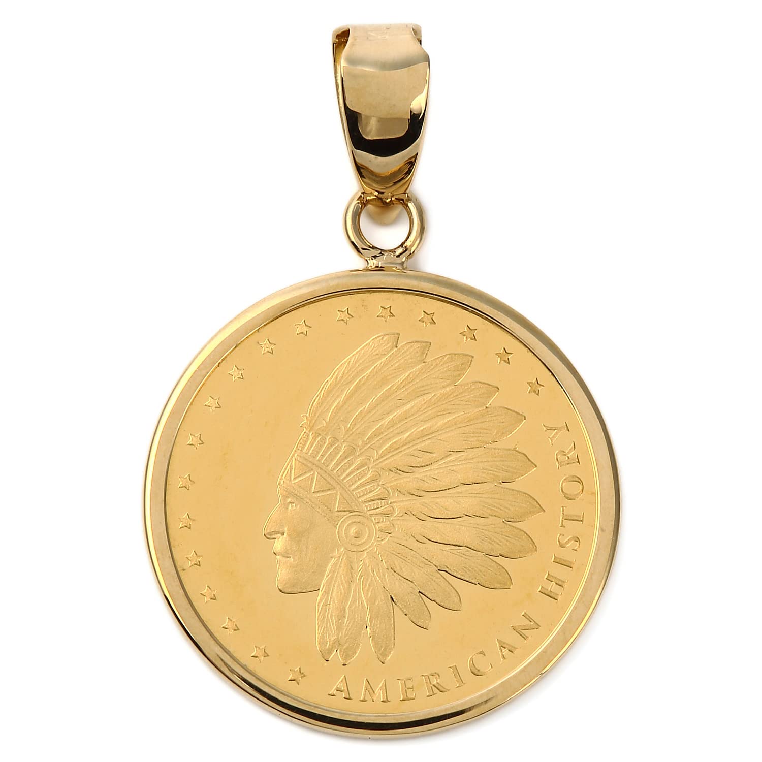 

Goods Pure Gold K24 Indian Eagle Pendant Top Coin Gold [Happy Shop] & 1/25oz