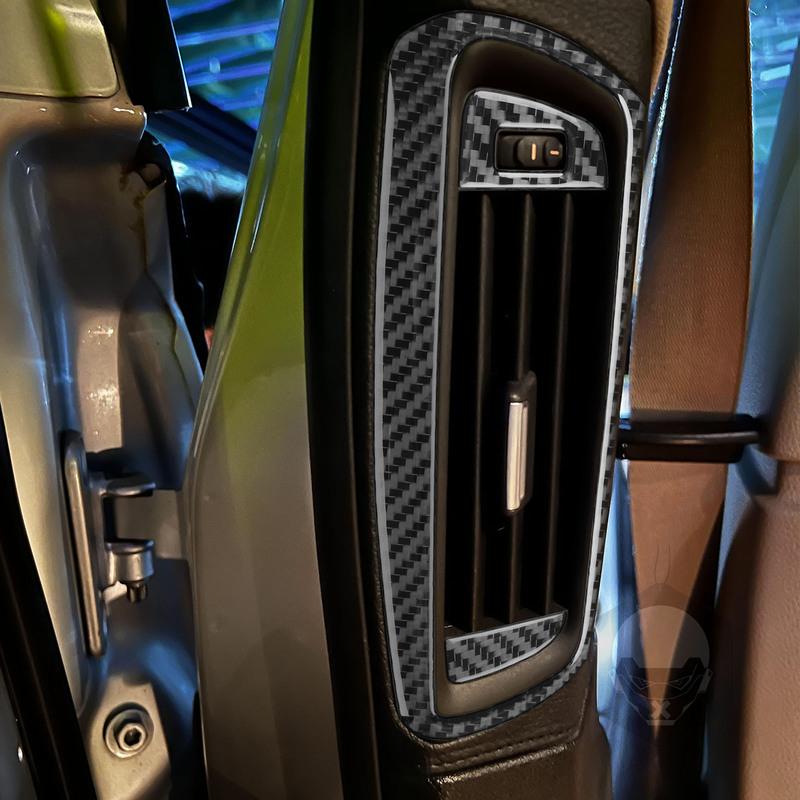 Carbon Fiber Car Accessories B-pillar Air Vent Interior Trim Cover Soft Sticker For BMW 7 Series F01 730li 740li 750li 2009-2014