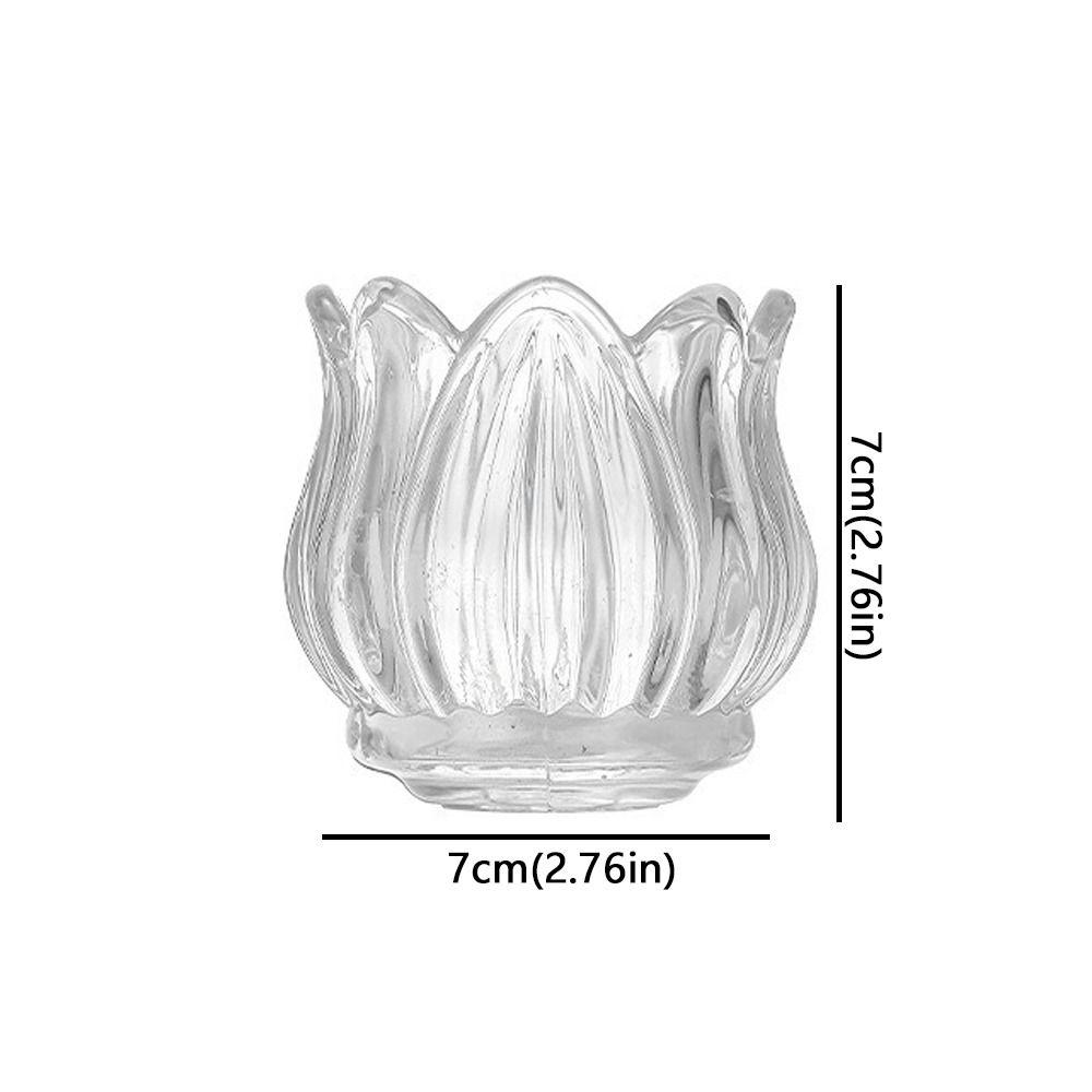 2PCS Elegant Vintage Tulip Shaped Candle Holder Mini Romantic Candle Cup Clear Ornament Glass Candle Holder Living Room