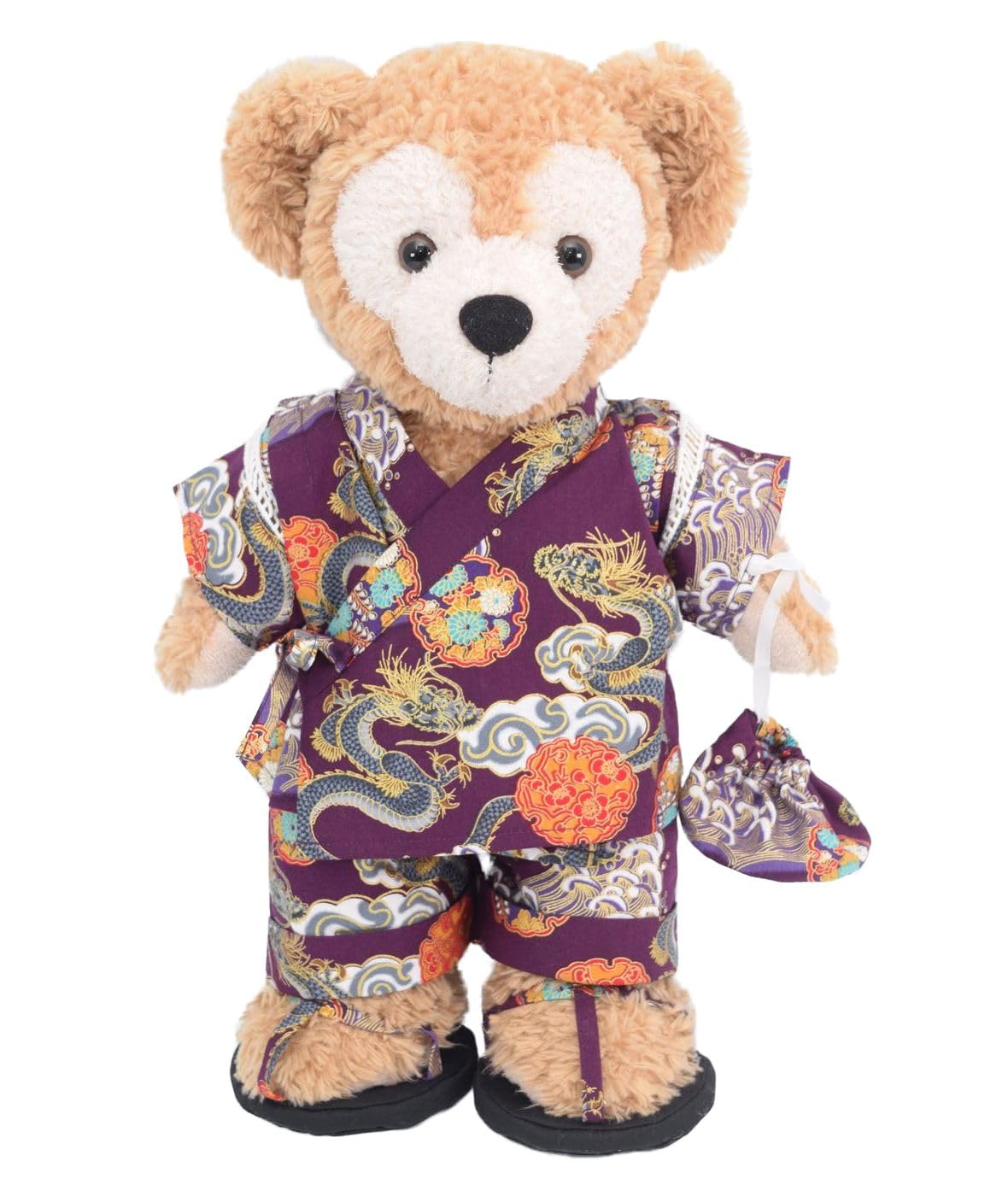 

Интернет-магазин плюшевых мишек Костюм юката Элис Даффи с сумкой на шнурке и сандалиями, Джинбей с дизайном восходящего дракона, Размер S (Даффи 1)