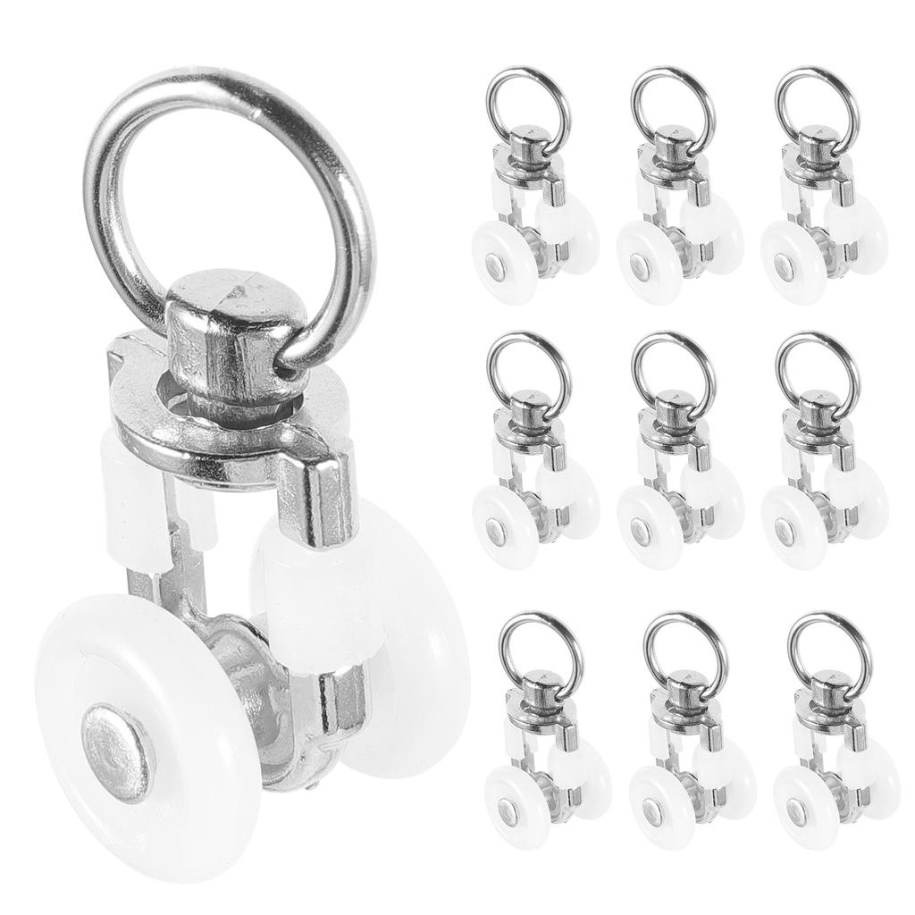 20Pcs Curtain Track Rollers Heavy Duty Twin Wheeled Carriers Smooth Silent Gliding for Window Closet Bedroom Office Drapes