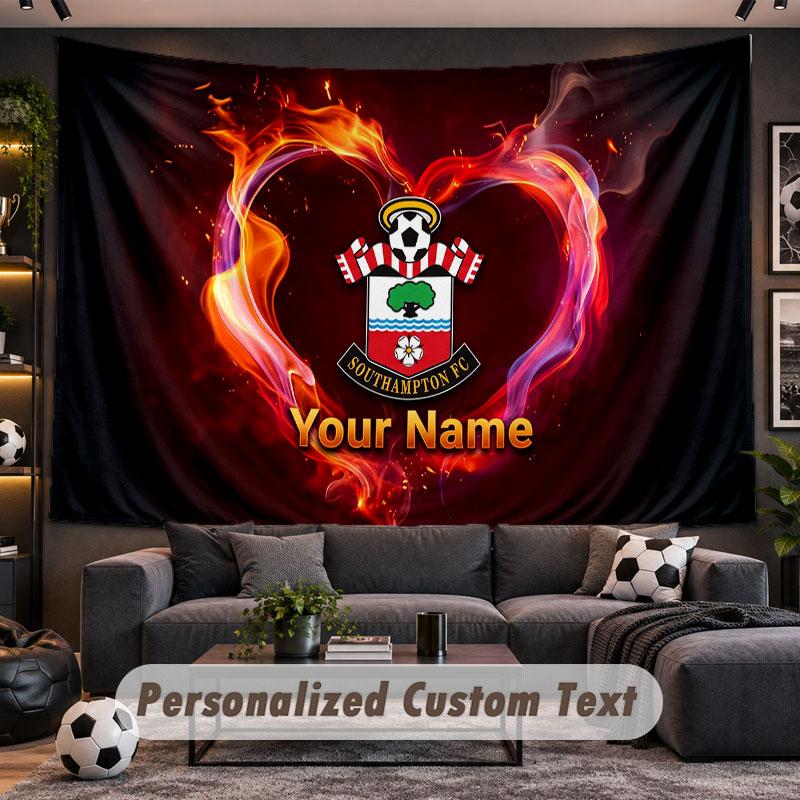 Wall Hanging Tapestry Custom NameSouthampton FC Pattern Personalized Printed Fabric Wall Decor