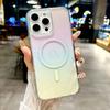 For iPhone 16 Pro Case Compatible with MagSafe Transparent Gradient Hard PC Phone Cover