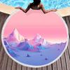 Modern Mountain Beach Towels, Absorbent Quick Dry Sand Free Lightweight Bath Towels, Minimalist Mountains Round Throw Blanket