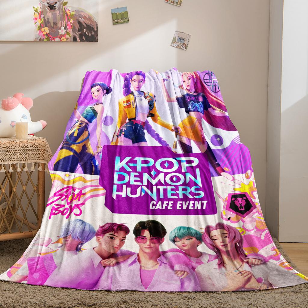 K-Pop Hot Group HUNTR/X & SajaBoys Fleecedecke Niedlich Anime Super Warm Qualität für Reise Büro Zuhause Couch Fans Must-Have Geschenk