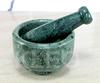 KLEO 5" Diameter Natural Stone Marble Mortar and Pestle Set Spice Grinder, Medicine Masher (Green)